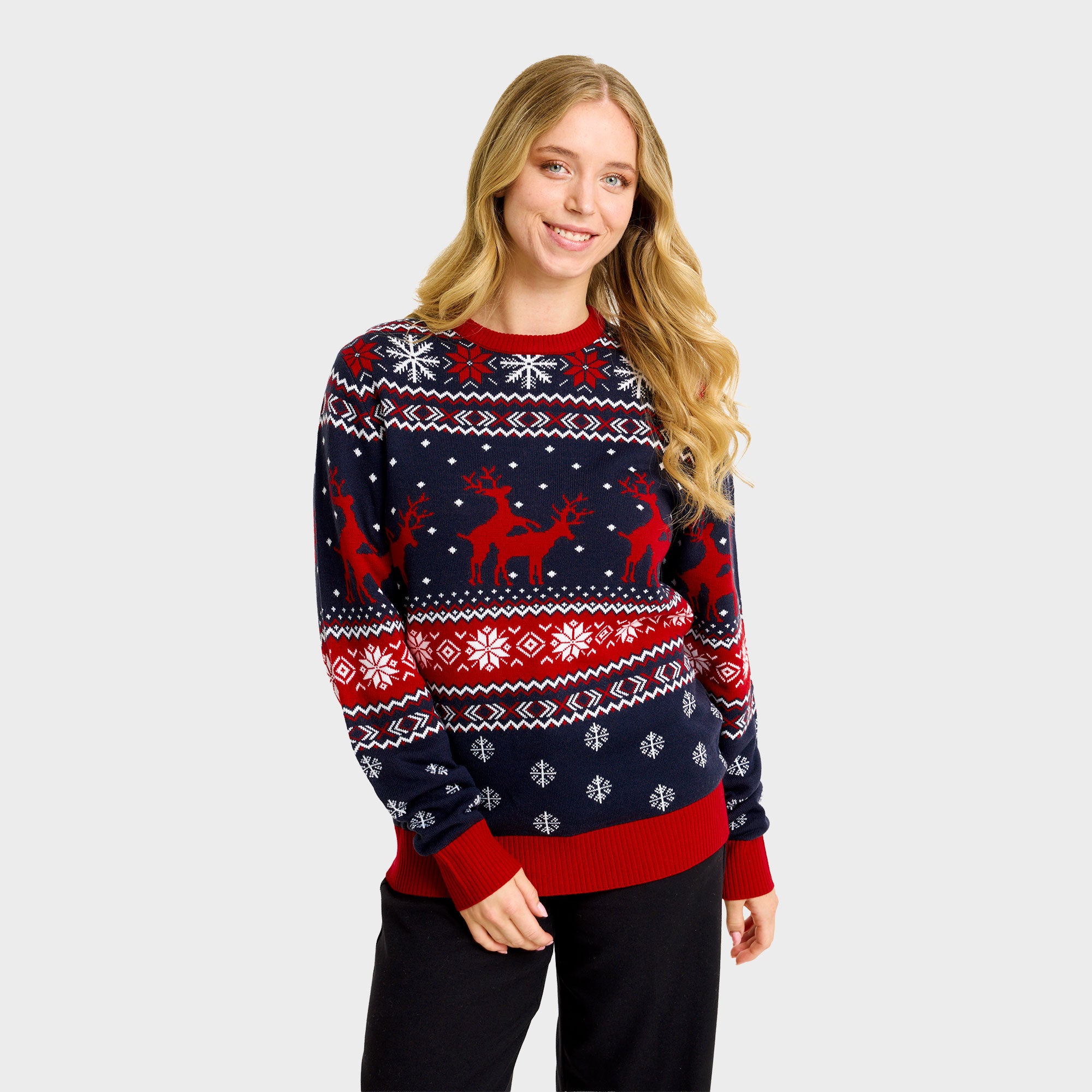Det kække rensdyr julesweater - Dame